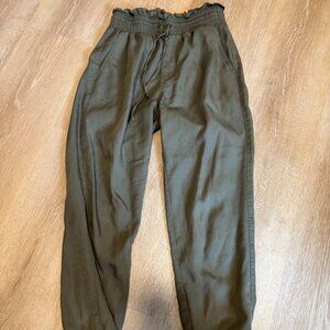 Abercrombie & Fitch Pants Women S Green Jogger Tapered High Rise Preppy Lyocell